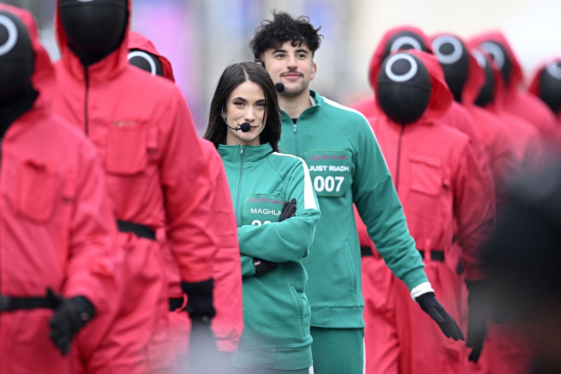 "1,2,3, Soleil" - Squid Game Season 2 Game At Champs Elysées In Paris - Source: Getty